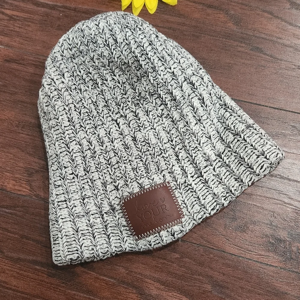 BLACK SPECKLED CUFFED BEANIE LOVE YOUR MELON 💜